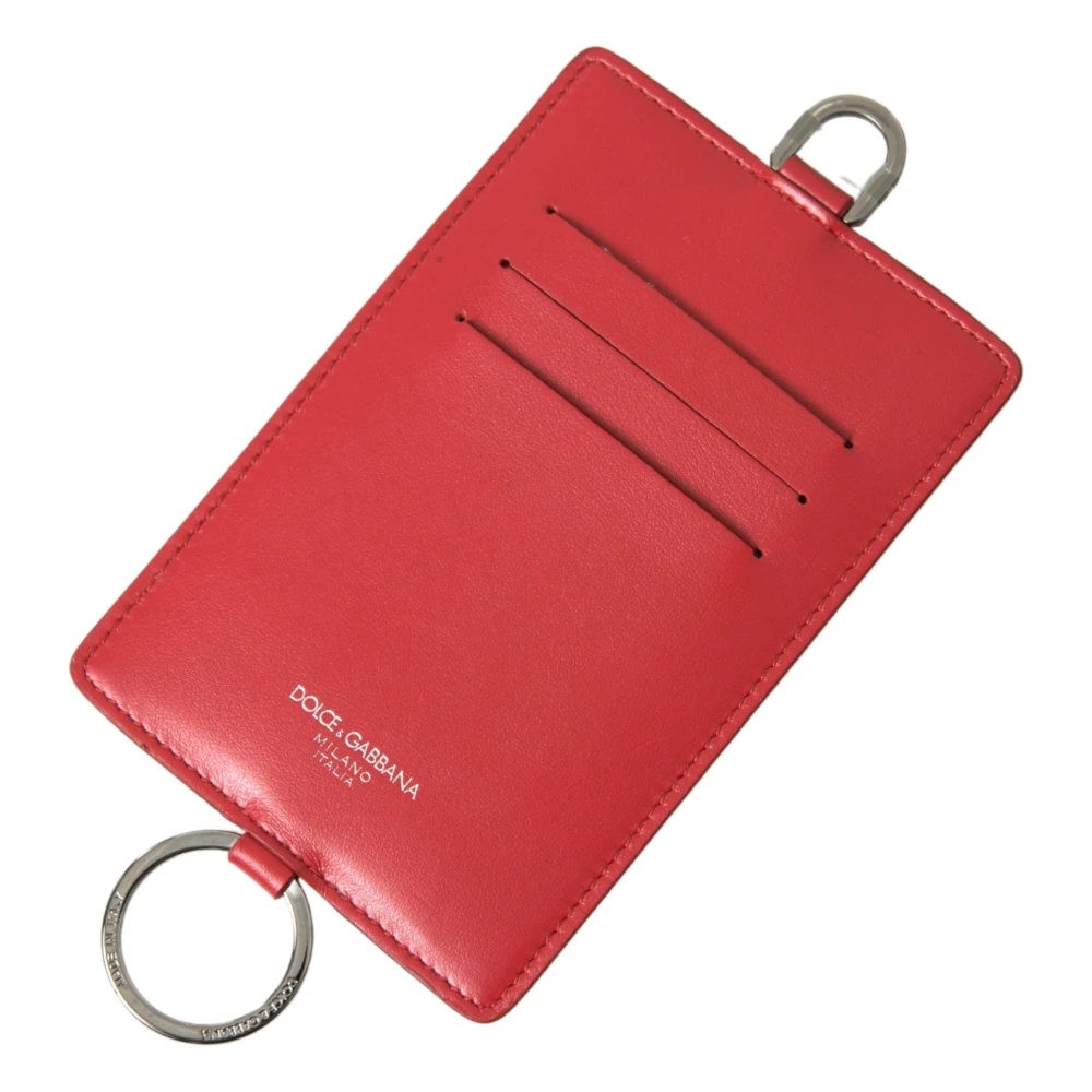 Dolce & Gabbana Rood leren keycord kaarthouder Red Unisex