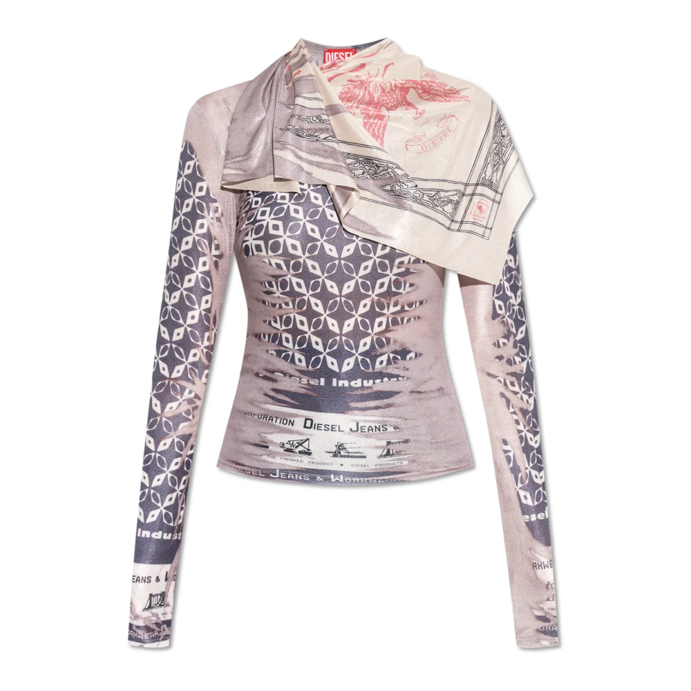 Diesel Top T-Anda Multicolor Dames
