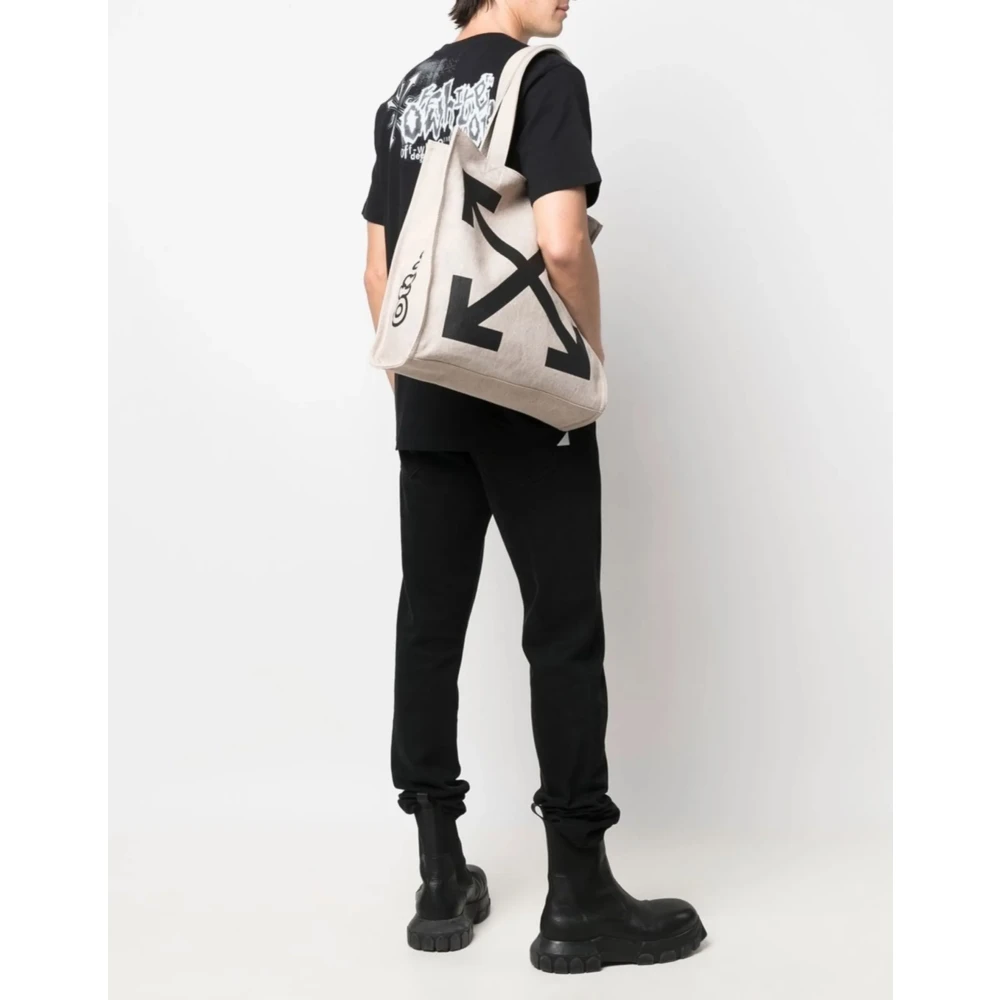 Off White Quote Logo Winkelmandje Beige Zwart Beige Heren