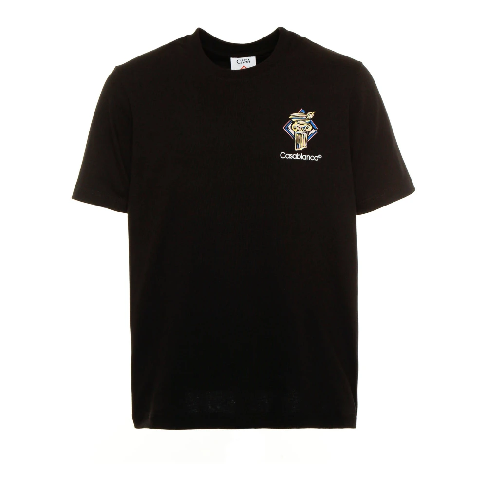 Casablanca Diamantkolom T-shirt met Logoprint Black Heren