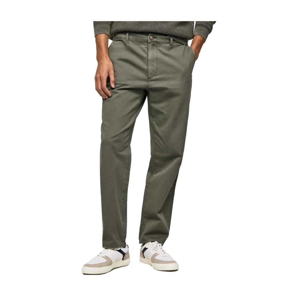 Pepe Jeans Men's Green Straight Fit Jeans, W34 L32, Comfortable Straight Leg Jeans