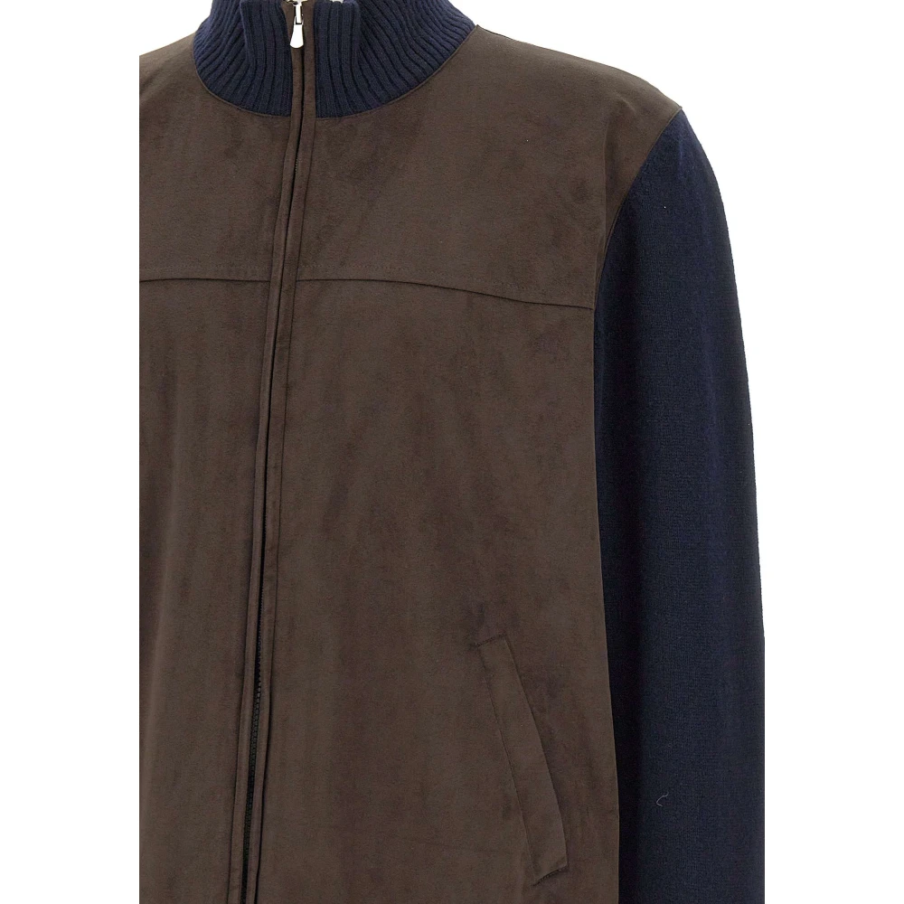 Gran Sasso Heren wollen jas met Alcantara body Multicolor Heren