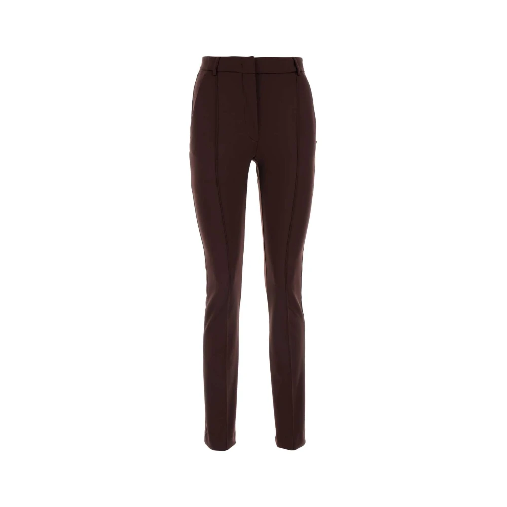 SPORTMAX Stretch Skinny Chocolade Nylon Broek Brown Dames