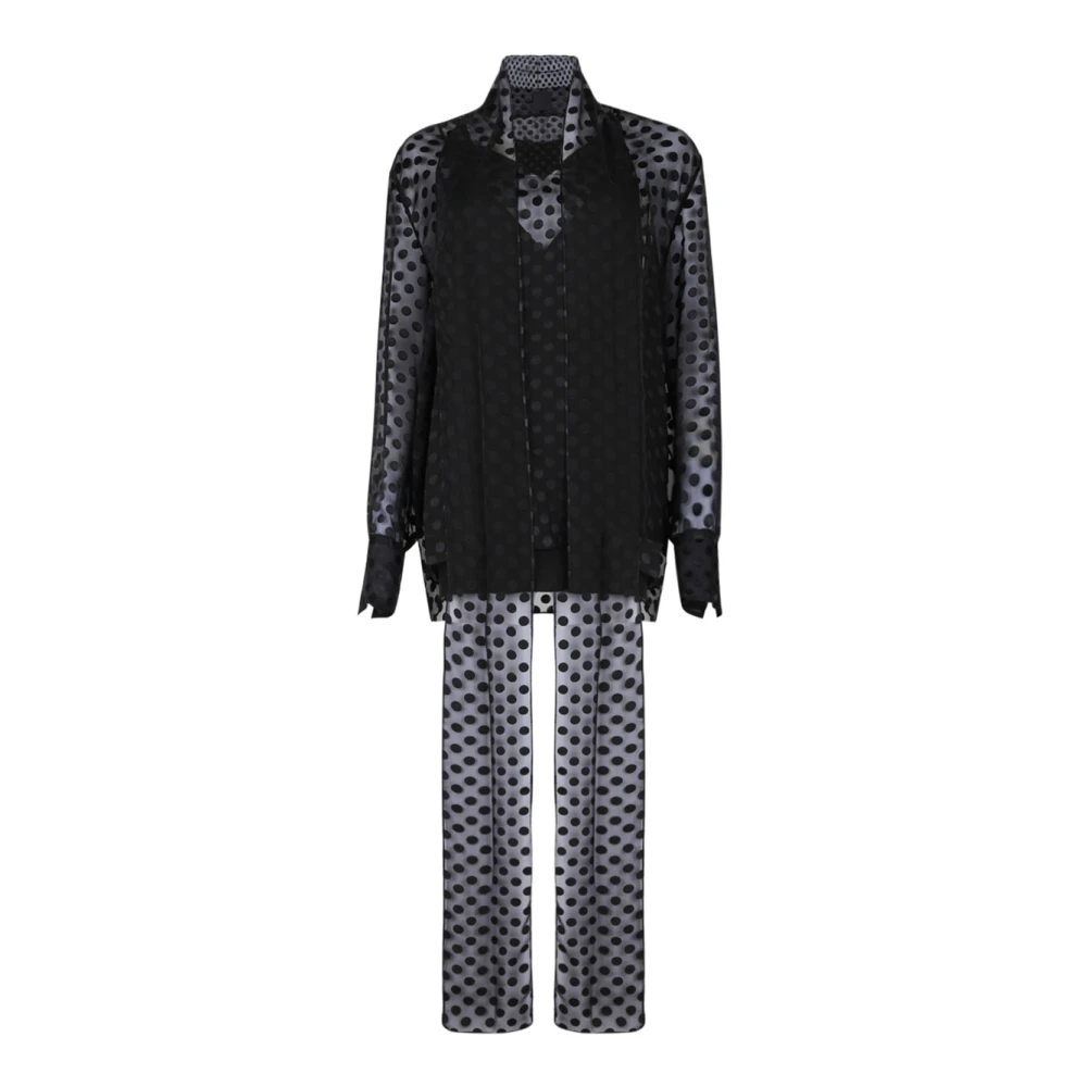 Givenchy Polka Dot Satijnen Blouse Black Dames