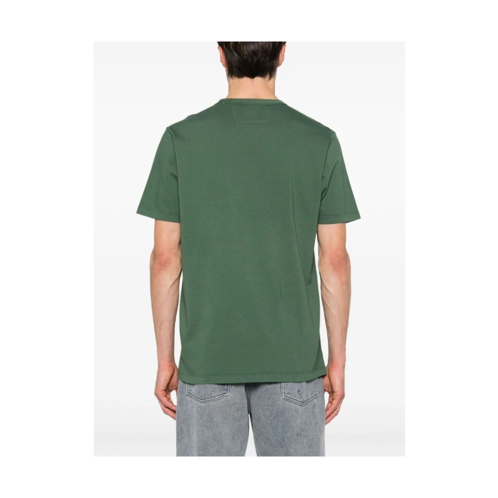 C.P. Company Donkergroene Katoenen T-shirt met Logo Print Green Heren