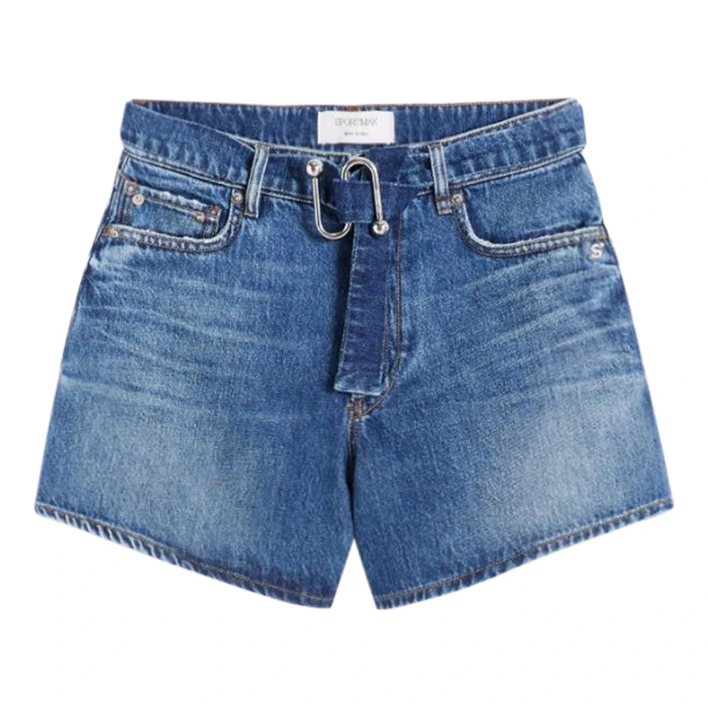 Max Mara Women's Blue Denim Shorts, Xs, Pantalone Corto