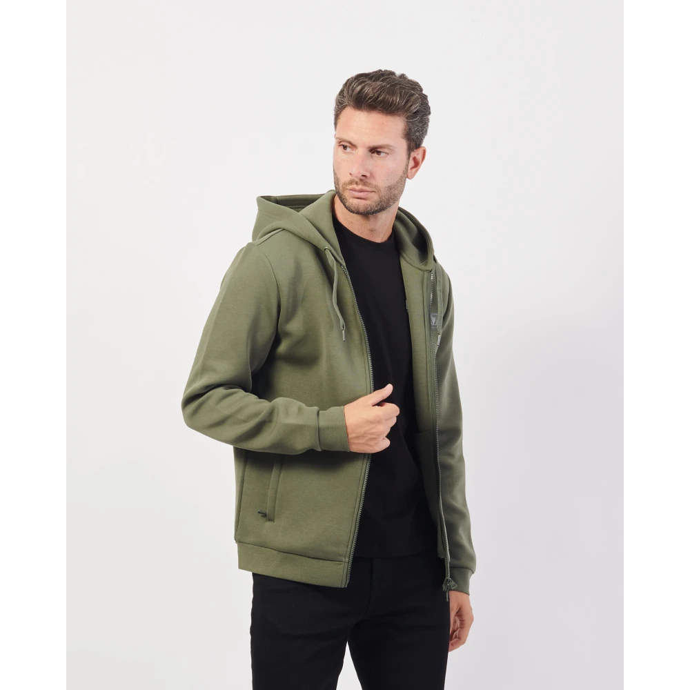 Emporio Armani Groene hoodie met volledige rits Green Heren