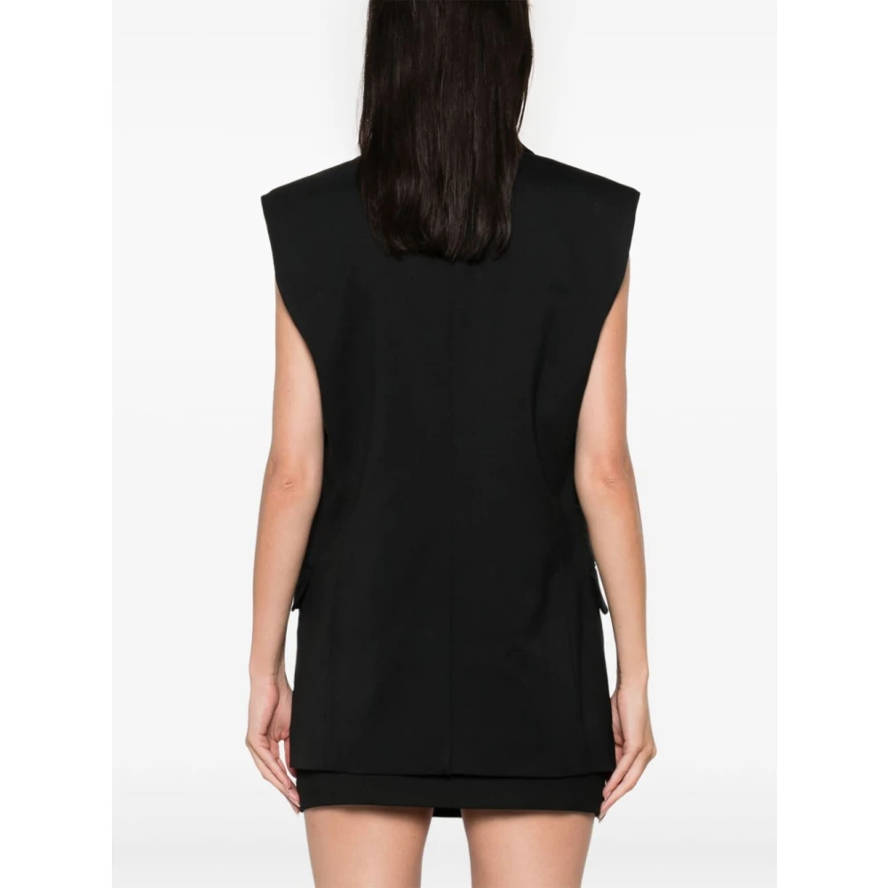 IRO Zwarte dubbelrijige wollen jas Black Dames