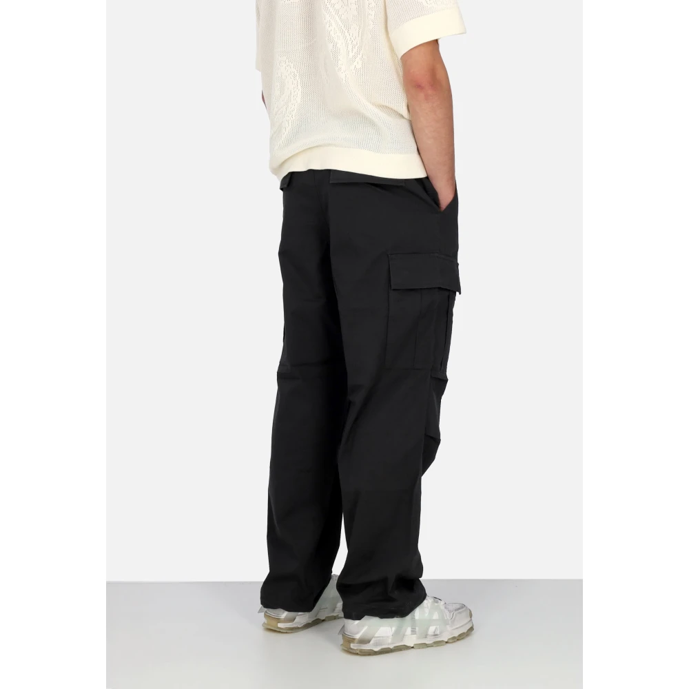 Obey Cargo Broek Gewassen Zwart Black Heren