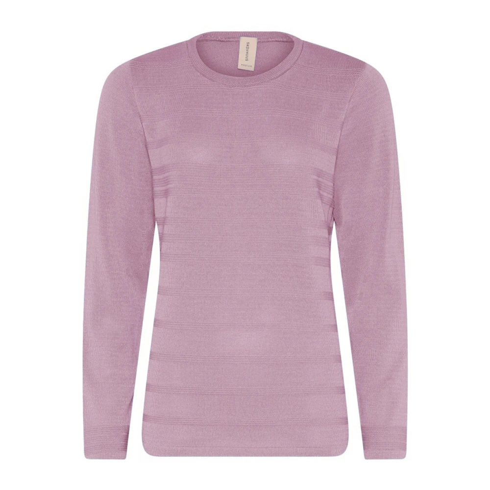 Skovhuus Structuur O-Neck Pullover Blouse Pink Dames