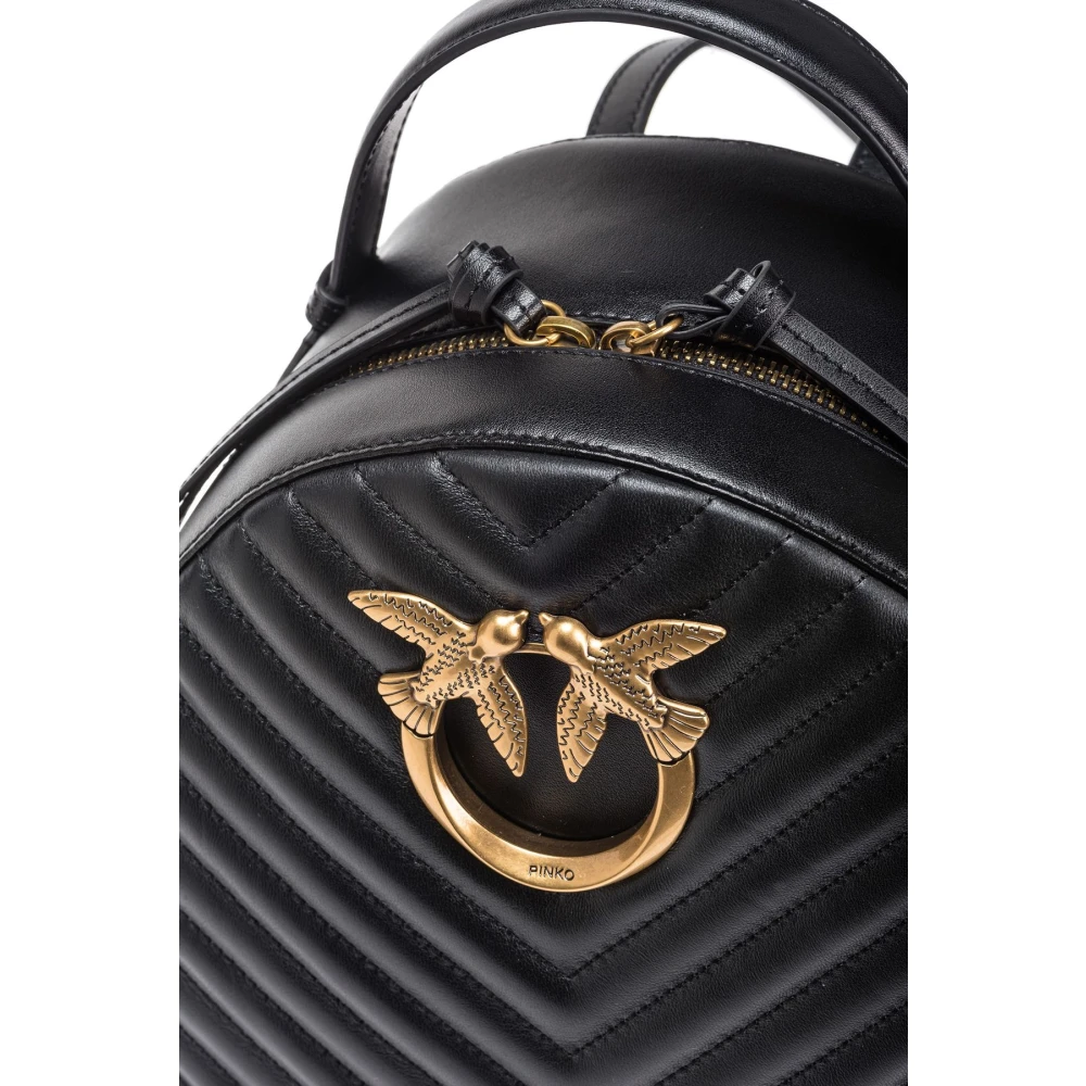 pinko Sheep Nappa Chevron Rugzak Black Dames
