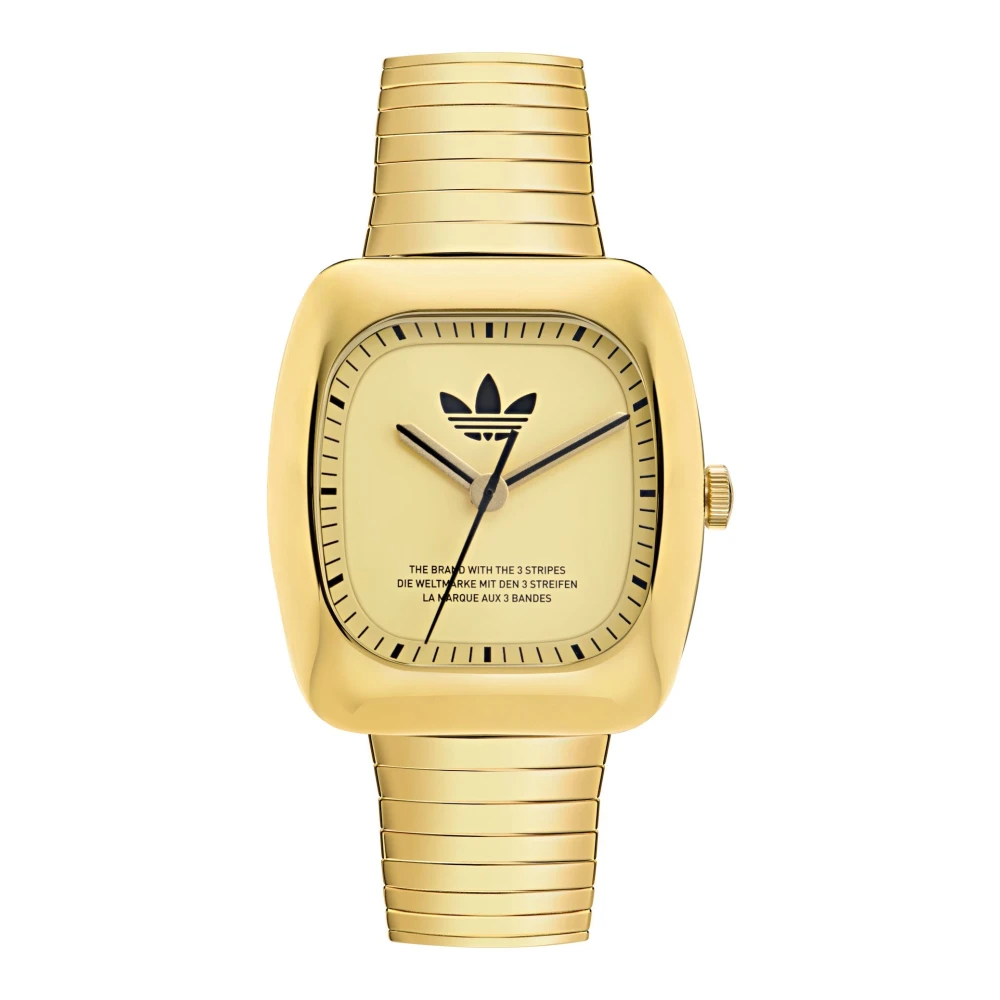 Adidas Retro Wave One Guld Rostfritt Stål Klocka Yellow, Unisex