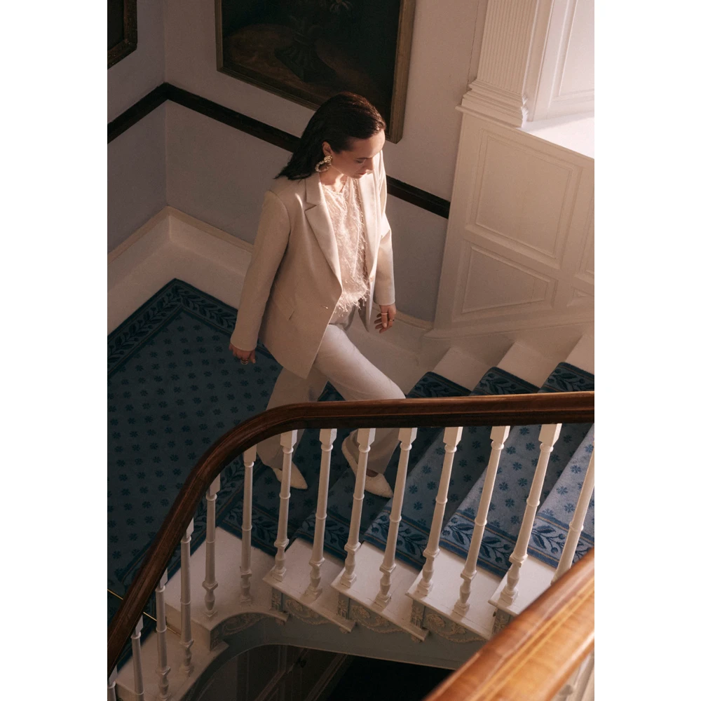 Betty & Co Zakelijke blazer met zakken Beige Dames