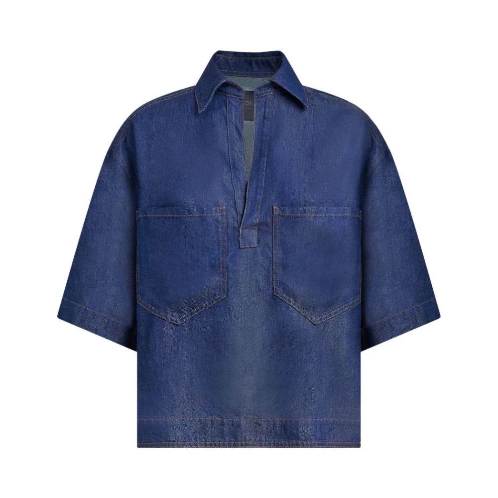 Dondup Women's Blue Regular-Fit Rigid Lyocell Denim Shirt