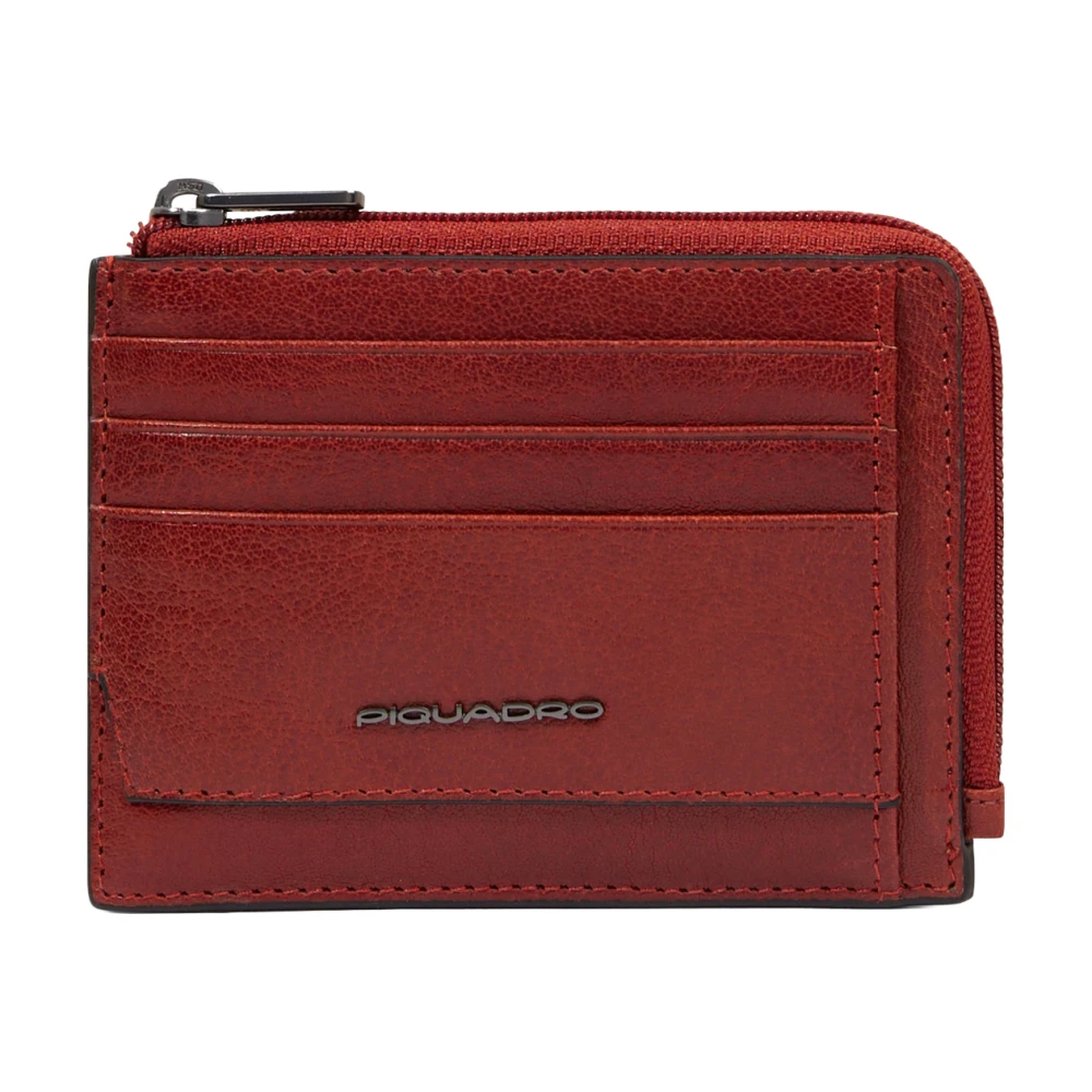 Piquadro Uomo Rosso Portamonete Con Zip E Porta Documenti