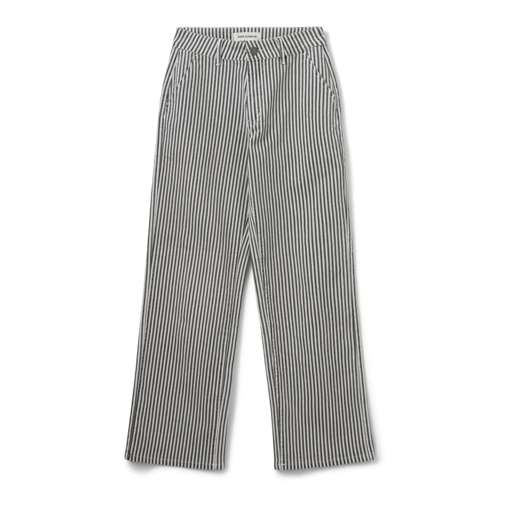 Sofie Schnoor Women's Black Striped Jeans Trousers Extra Large