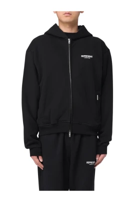 Svart Sweatshirt med Dragkedja