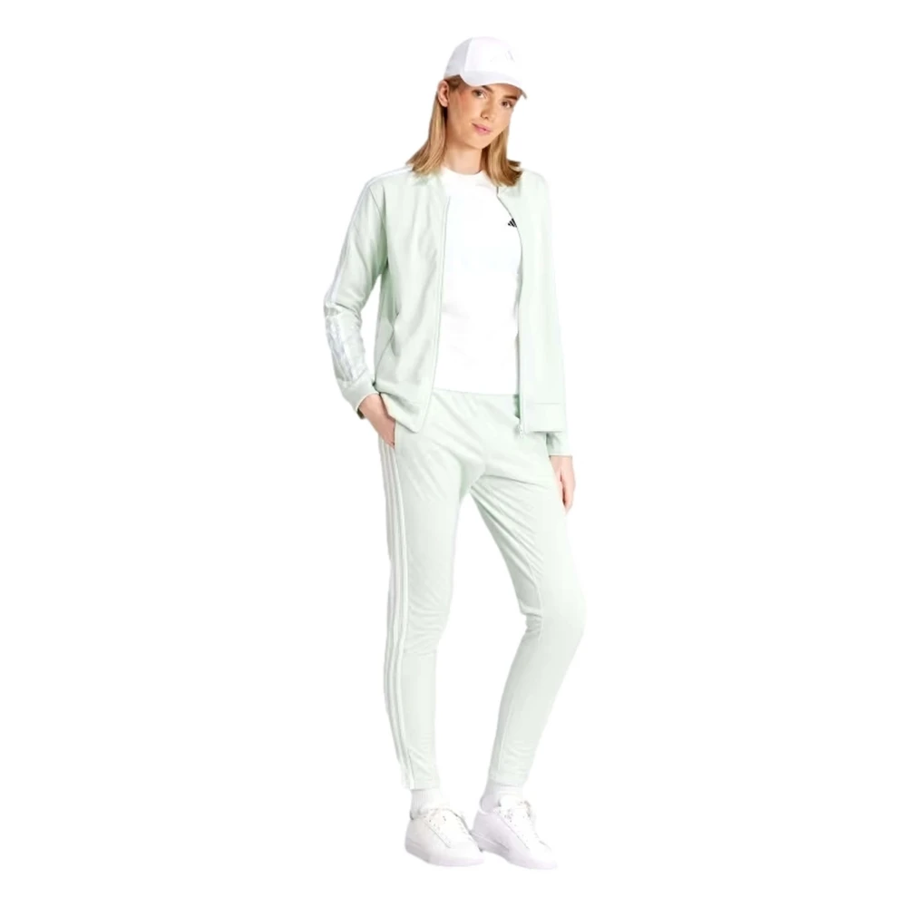 Adidas Essentials 3 Bandas Tracksuit Green Dames