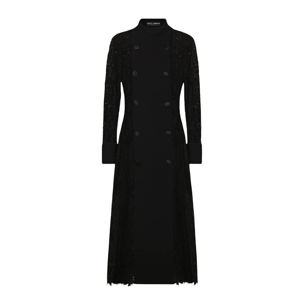 Dolce & Gabbana Stijlvolle Zwarte Jas voor Vrouwen Black Dames