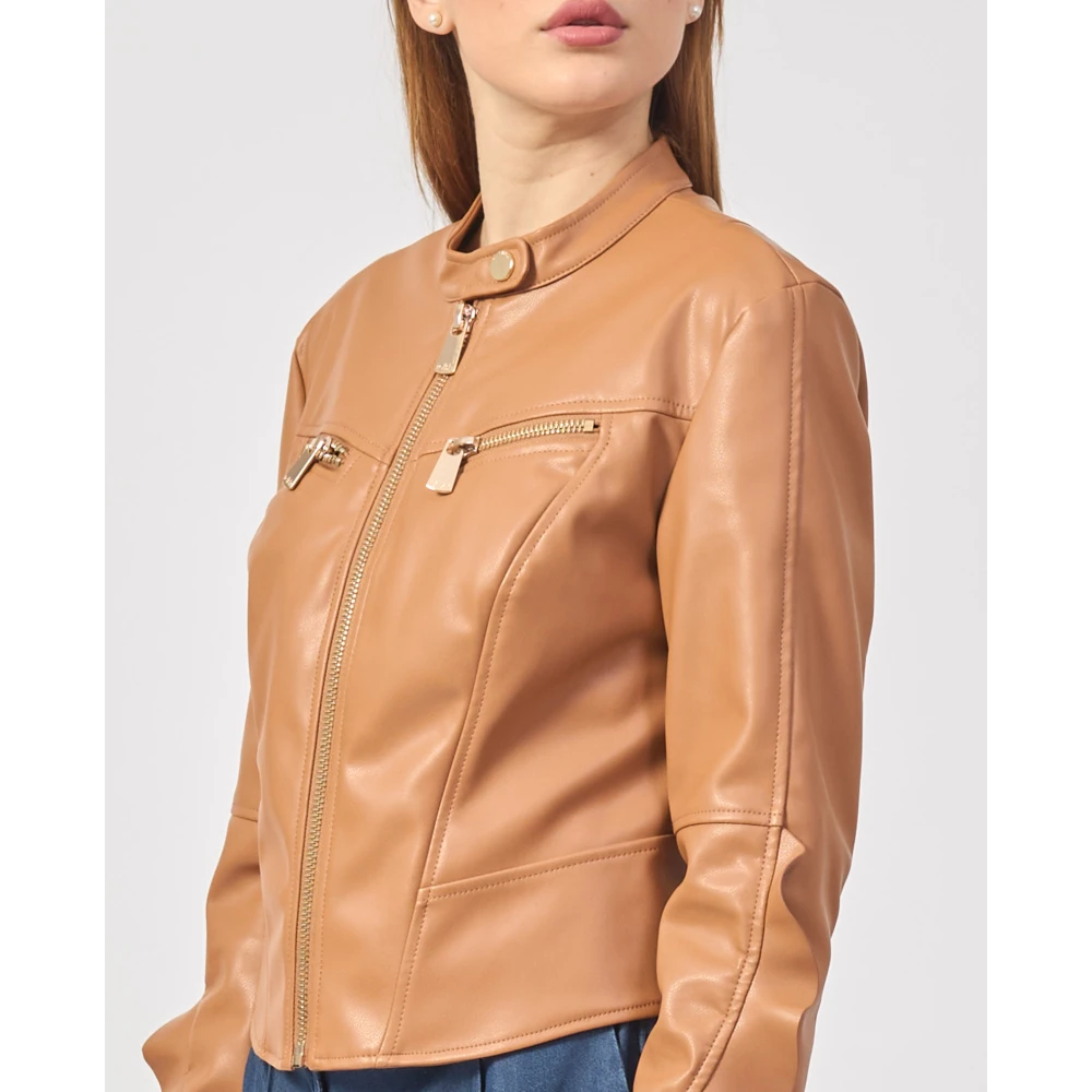 Relish Bruine Trendy Jas met Koreaanse Kraag Brown Dames