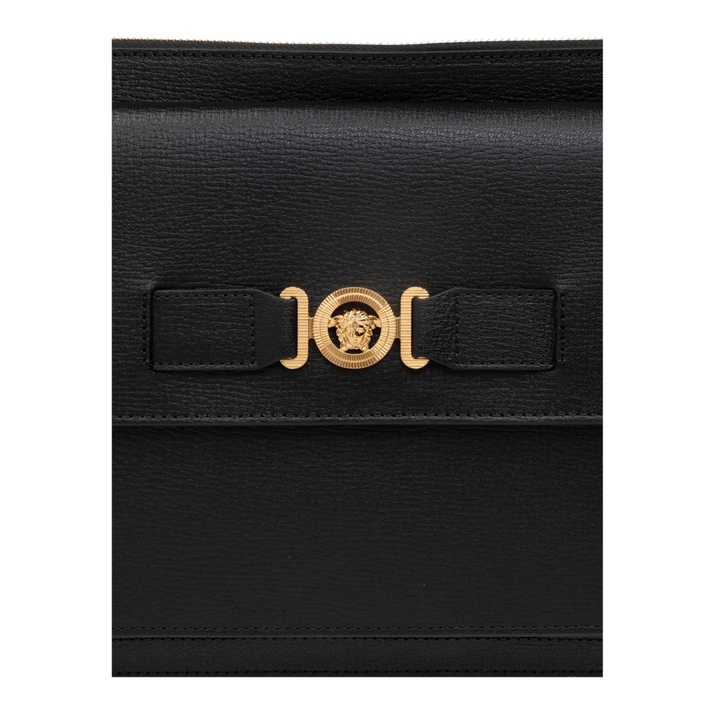 Versace Leren aktetas Black Heren