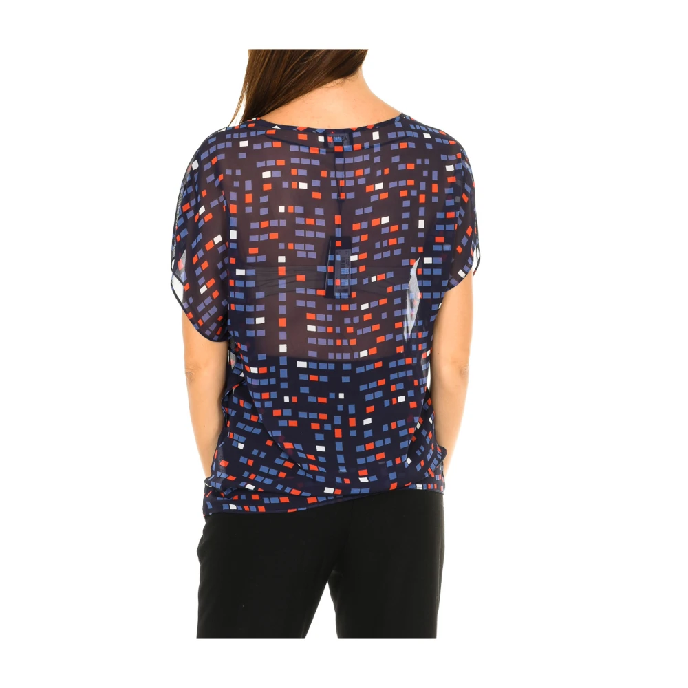 Armani Jeans Navyblauwe korte mouwen blouse Blue Dames