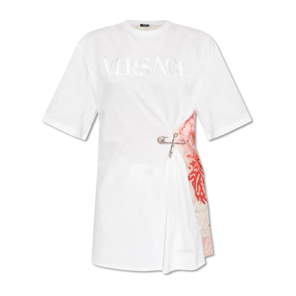 Versace T-shirt met Barocco Sea patroon White Dames