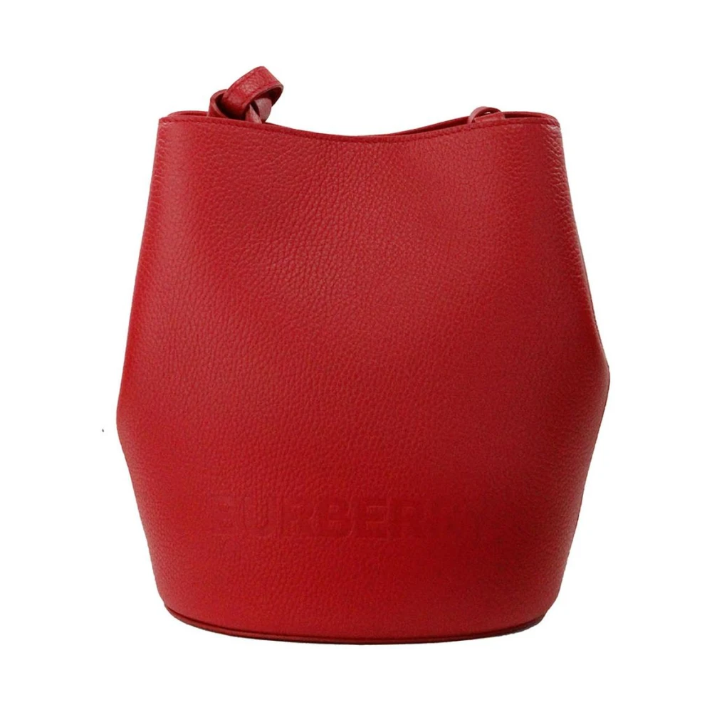 Burberry Stilren Bucket Crossbody Väska med Magnetisk Stängning Red, Dam