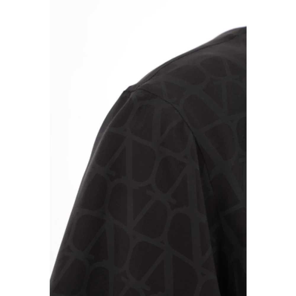 Valentino Garavani Zwarte Iconographe Zijden Overhemd Black Heren