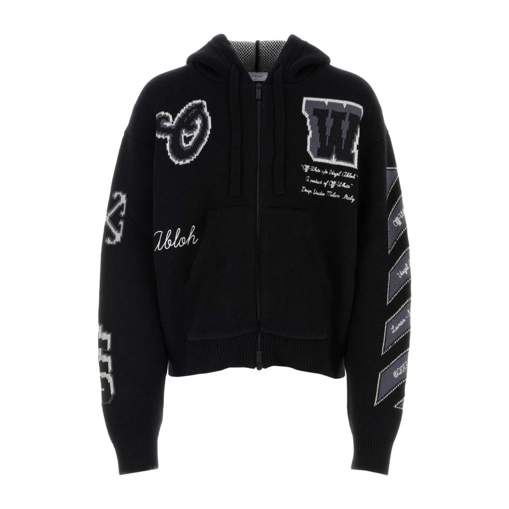 Off White Zwarte wollen blend sweatshirt Black Heren