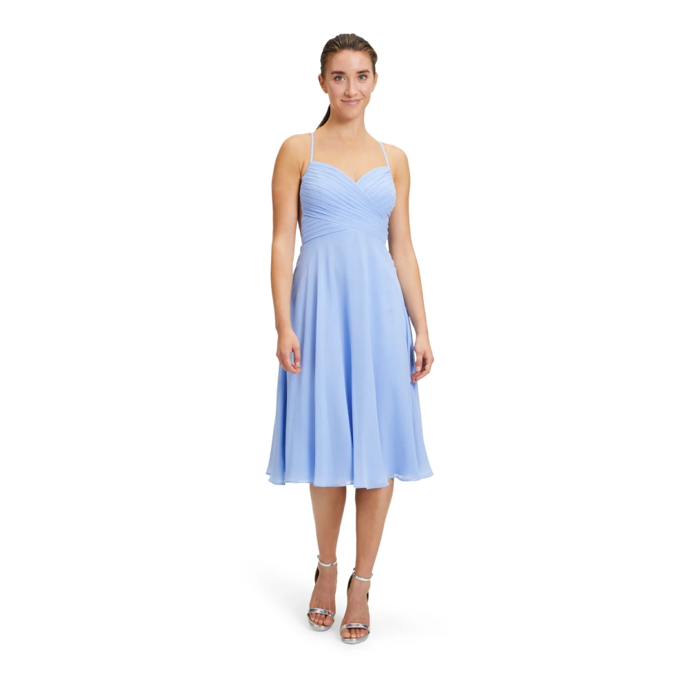 Vera Mont Cocktailjurk met kantinzet Blue Dames