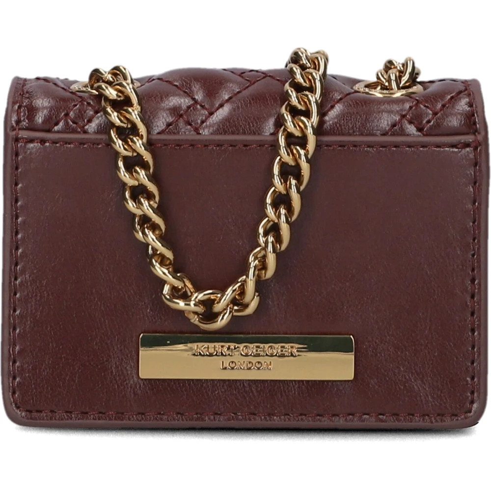 Kurt Geiger Rode Gewatteerde Leren Schoudertas Brown Dames