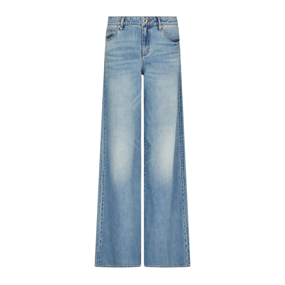 Armani Exchange Women's Blue Relaxed Fit Denim Jeans Stone Washed - Wide Jeans - W28 L32 - Jeans