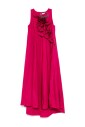 fuchsia-sleeveless-crew-neck-dress