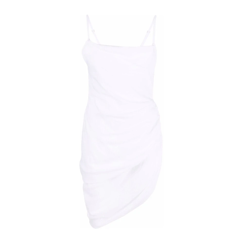 Jacquemus Witte gedrapeerde jurk Saudade stijl White Dames