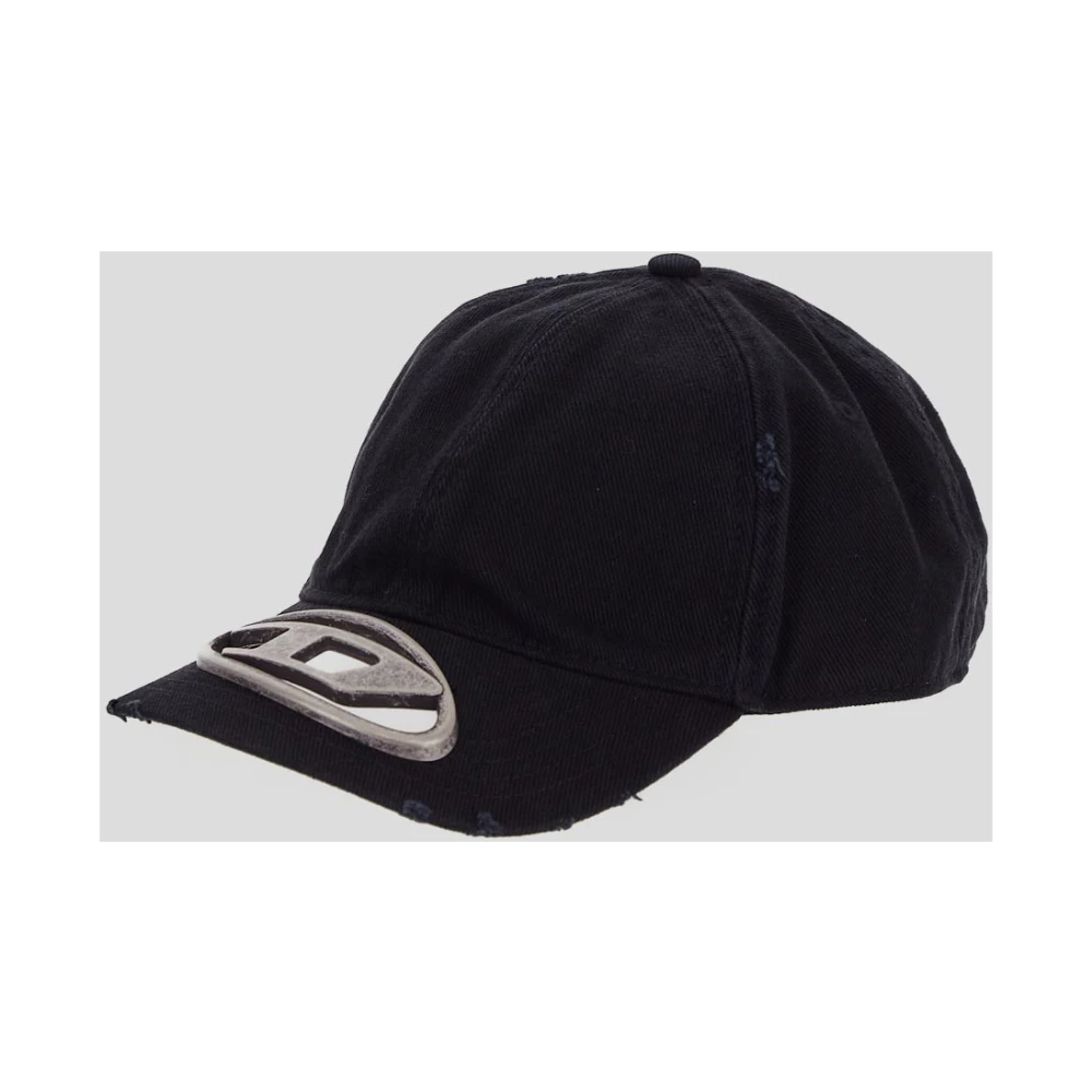 Diesel Katoenen Logo Hoed Black Heren