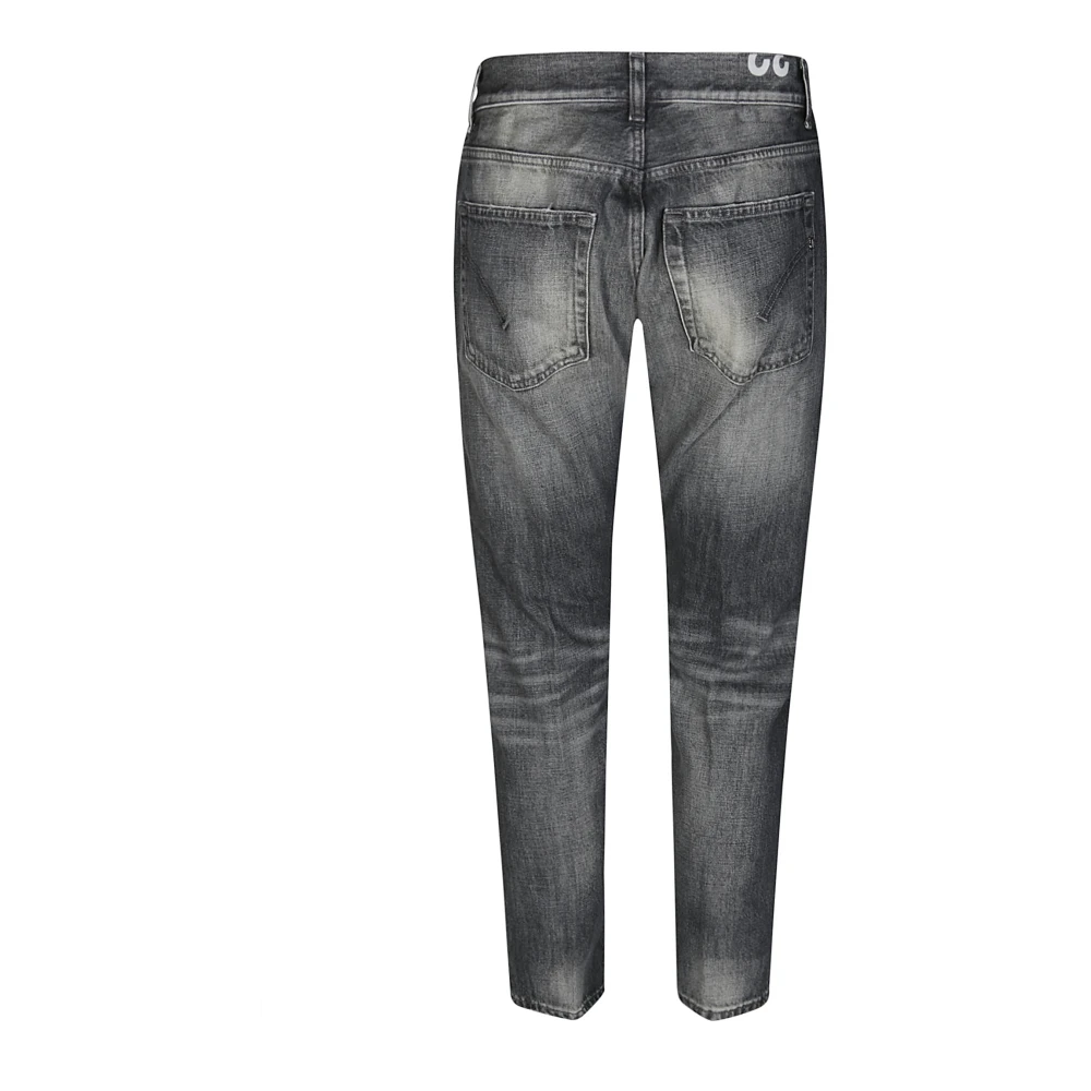 Dondup Versleten Denim Jeans met Microrips Gray Heren