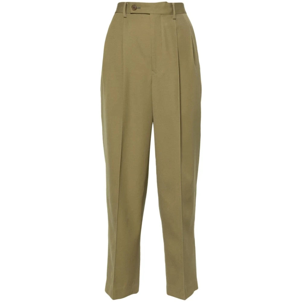 Auralee Khaki Wollen Broek met Rits Green Dames