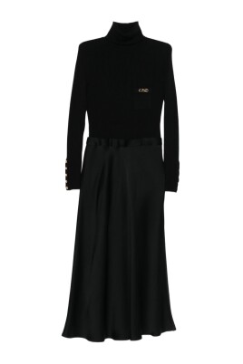 robe-en-maille-cotelee-et-tissu-satine-avec-poche