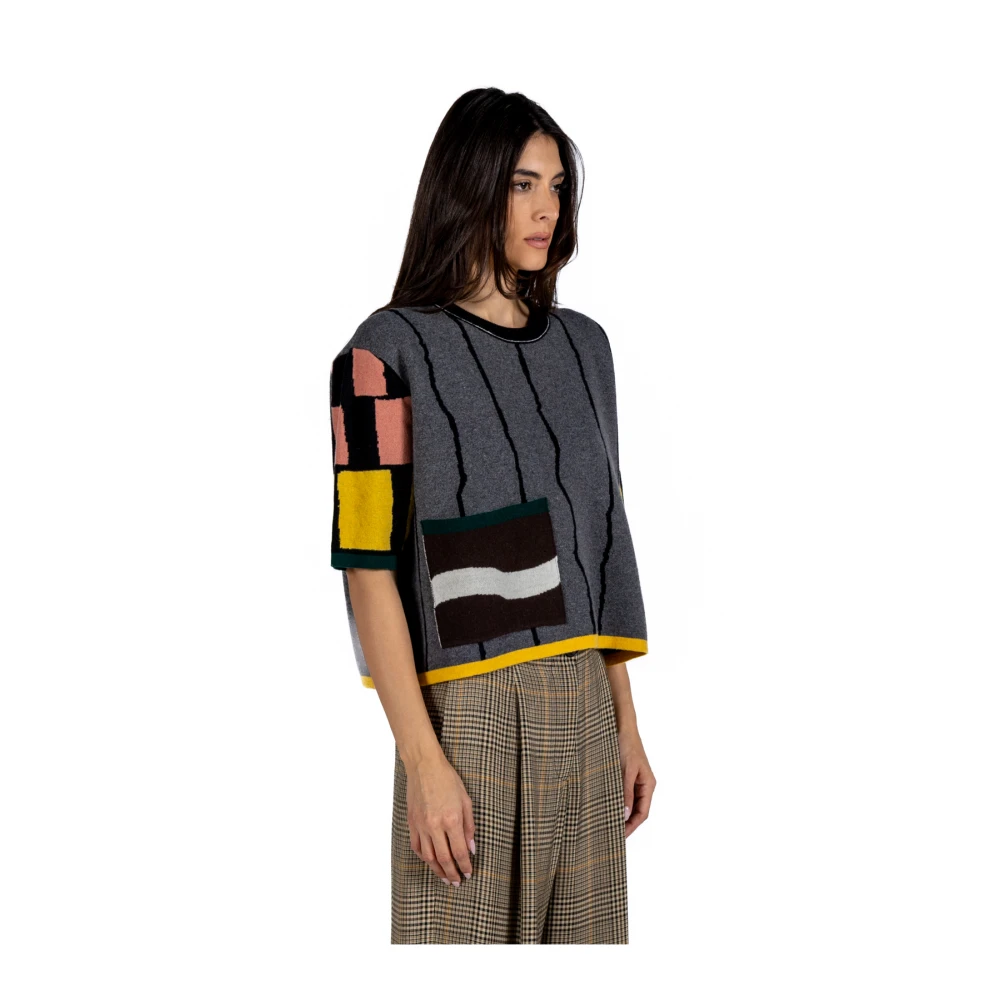 Phisique du Role Multicolor Jacquard Gebreide Trui Multicolor Dames