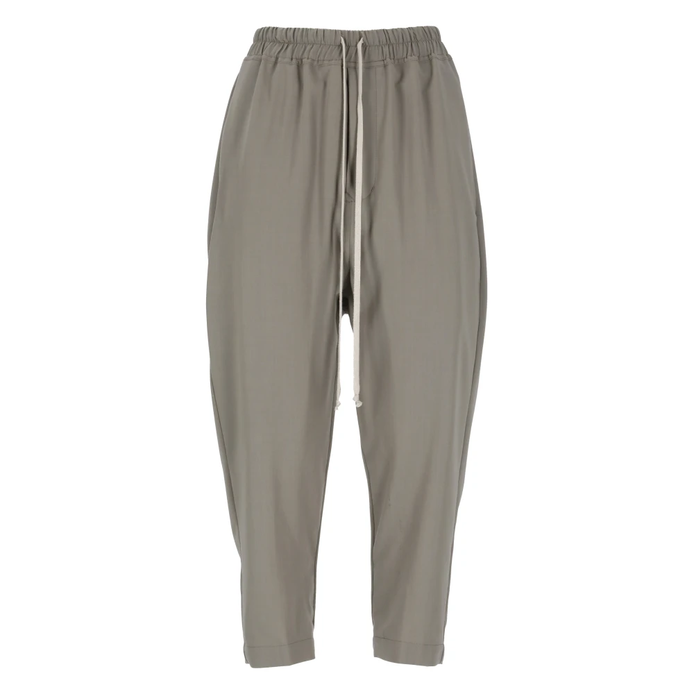 Rick Owens Groene Wollen Broek Elastische Taille Koord Green Dames