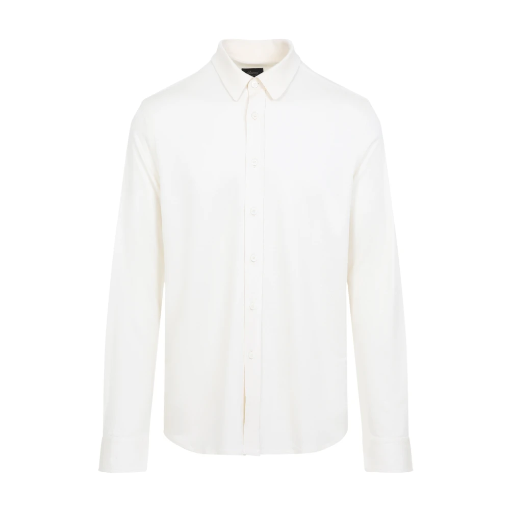 Brioni Luxe Zijden Shirt Naakt Neutrals White Heren