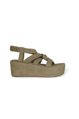 Mossgrön platåsandal