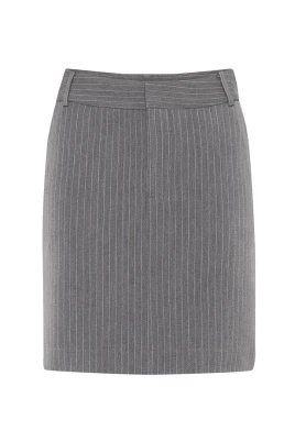 Klassisk Pinstripe Kjol Kort Längd