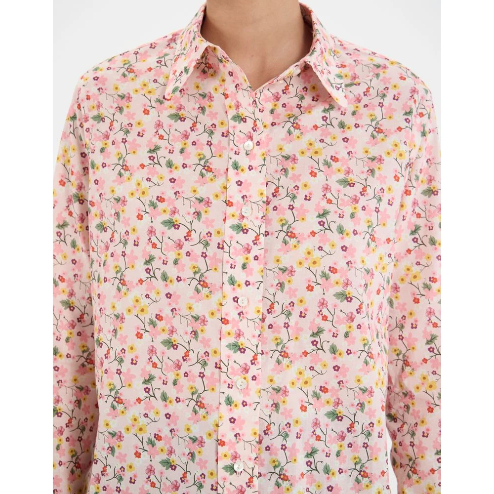 Ines De La Fressange Paris Maureen bloemenkatoenen overhemd Pink Dames