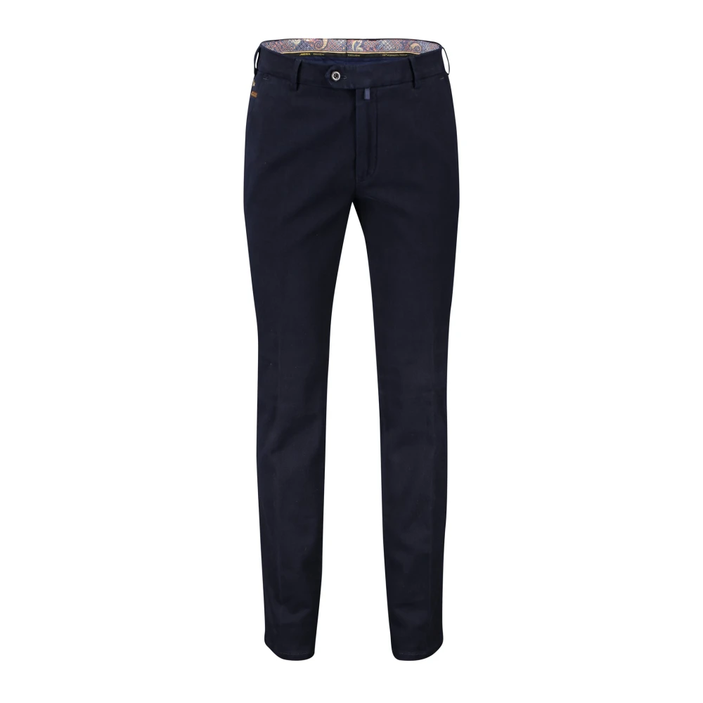 Meyer Katoenen Chino Broek Donkerblauw Blue Heren