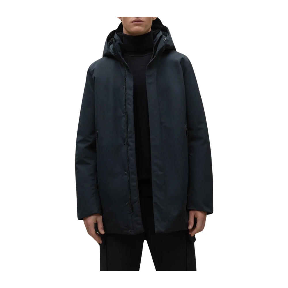 Ecoalf Zwarte Parkoalf Jas voor Mannen Black Heren