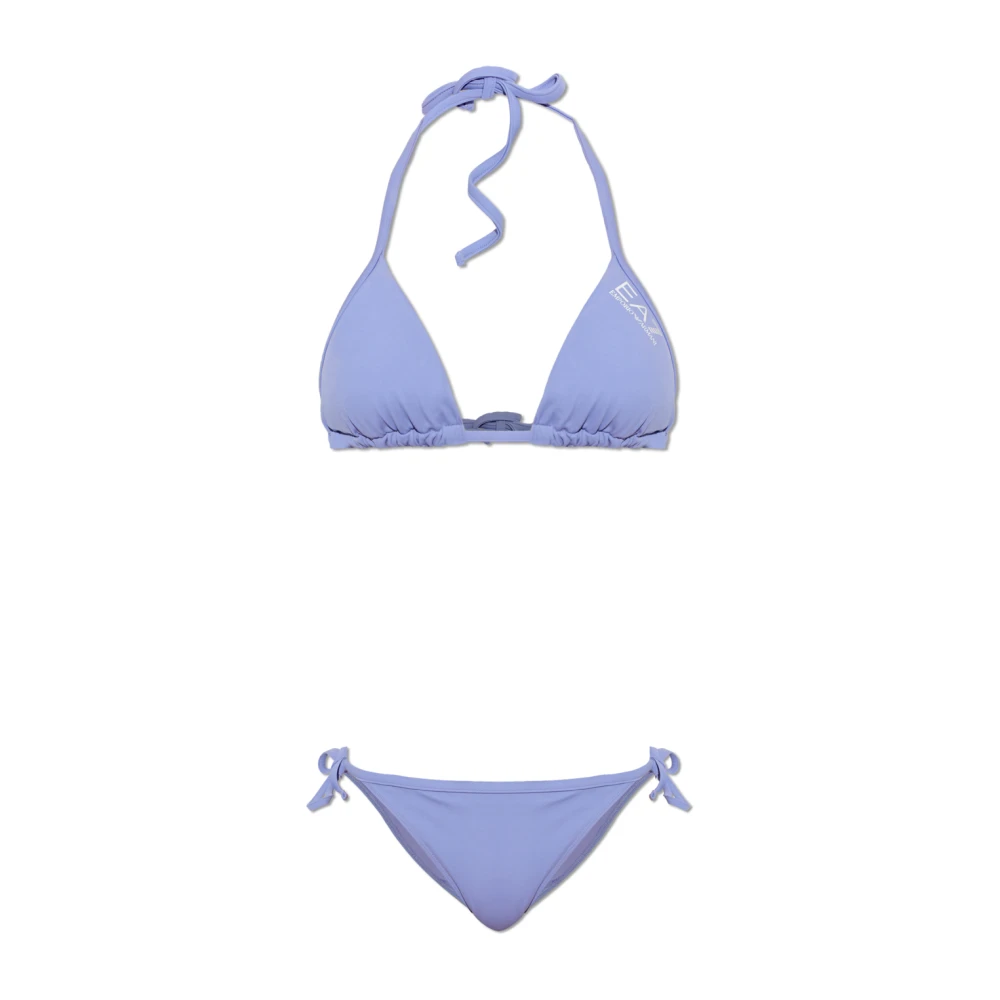 Emporio Armani Ea7 Donna Viola - Bikini Triangolo Con Logo - Swimwear - Xs