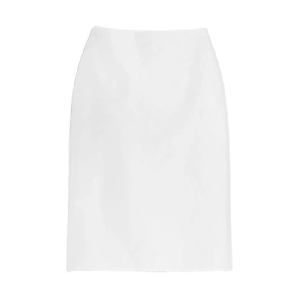 Jil Sander Women's White Short Skirts, L, Technical Faille Skirt