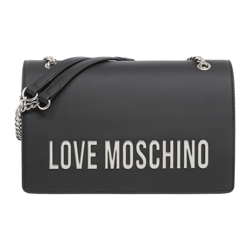 Love Moschino Schoudertas met Verstelbare Band en Magneetsluiting Black Dames
